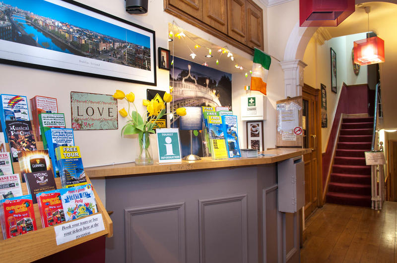 The Dublin Central Hostel has free breakfast, walking tours and a games room for the kids