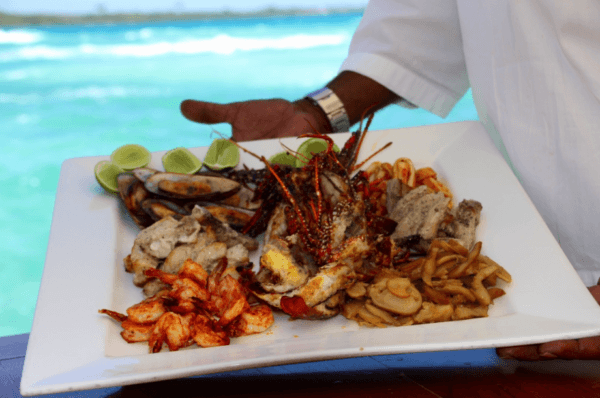 Seafood platter in Boca Chica Beach, Dominican Republic