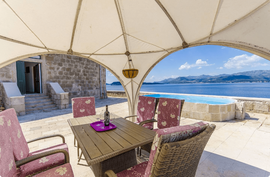 Five Bedroom Villa, Beachfront in Dubrovnik, Outdoor Pool